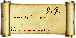 Jenei Györgyi névjegykártya